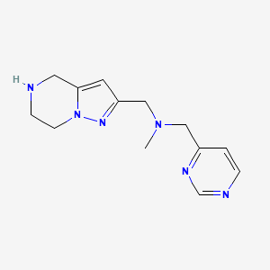 molecular formula C13H18N6 B5279482 N-methyl-1-(4-pyrimidinyl)-N-(4,5,6,7-tetrahydropyrazolo[1,5-a]pyrazin-2-ylmethyl)methanamine dihydrochloride 