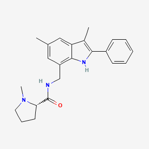 (2S)-N-[(3,5-dimethyl-2-phenyl-1H-indol-7-yl)methyl]-1-methylpyrrolidine-2-carboxamide