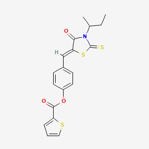 4-[(3-sec-butyl-4-oxo-2-thioxo-1,3-thiazolidin-5-ylidene)methyl]phenyl 2-thiophenecarboxylate