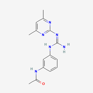 molecular formula C15H18N6O B5279551 N-(3-{[[(4,6-dimethyl-2-pyrimidinyl)amino](imino)methyl]amino}phenyl)acetamide 