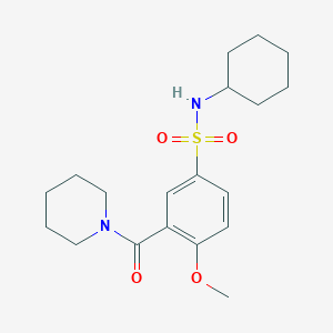 molecular formula C19H28N2O4S B5279570 N-cyclohexyl-4-methoxy-3-(1-piperidinylcarbonyl)benzenesulfonamide 