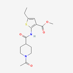 molecular formula C16H22N2O4S B5279580 methyl 2-{[(1-acetyl-4-piperidinyl)carbonyl]amino}-5-ethyl-3-thiophenecarboxylate 