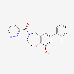 molecular formula C21H19N3O3 B5279599 7-(2-methylphenyl)-4-(pyridazin-3-ylcarbonyl)-2,3,4,5-tetrahydro-1,4-benzoxazepin-9-ol 