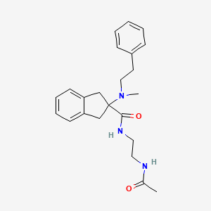 molecular formula C23H29N3O2 B5279606 N-[2-(acetylamino)ethyl]-2-[methyl(2-phenylethyl)amino]-2-indanecarboxamide 