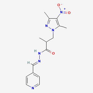 3-(3,5-DIMETHYL-4-NITRO-1H-PYRAZOL-1-YL)-2-METHYL-N-[(E)-1-(4-PYRIDYL)METHYLIDENE]PROPANOHYDRAZIDE