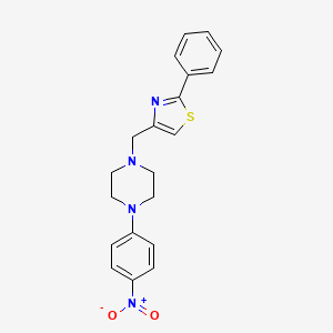 4-[[4-(4-Nitrophenyl)piperazin-1-yl]methyl]-2-phenyl-1,3-thiazole