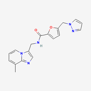 N-[(8-methylimidazo[1,2-a]pyridin-3-yl)methyl]-5-(1H-pyrazol-1-ylmethyl)-2-furamide