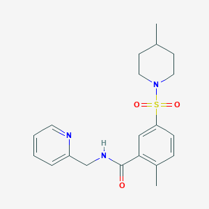 2-methyl-5-[(4-methyl-1-piperidinyl)sulfonyl]-N-(2-pyridinylmethyl)benzamide