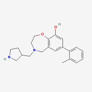 7-(2-methylphenyl)-4-(3-pyrrolidinylmethyl)-2,3,4,5-tetrahydro-1,4-benzoxazepin-9-ol dihydrochloride