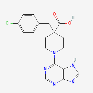 4-(4-chlorobenzyl)-1-(9H-purin-6-yl)piperidine-4-carboxylic acid