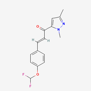 molecular formula C15H14F2N2O2 B5279766 (E)-3-[4-(DIFLUOROMETHOXY)PHENYL]-1-(1,3-DIMETHYL-1H-PYRAZOL-5-YL)-2-PROPEN-1-ONE 