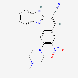 molecular formula C21H20N6O2 B5279771 (Z)-2-(1H-benzimidazol-2-yl)-3-[4-(4-methylpiperazin-1-yl)-3-nitrophenyl]prop-2-enenitrile 