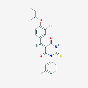 (5E)-5-[4-(butan-2-yloxy)-3-chlorobenzylidene]-1-(3,4-dimethylphenyl)-2-thioxodihydropyrimidine-4,6(1H,5H)-dione