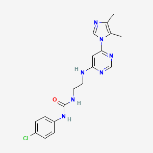 molecular formula C18H20ClN7O B5279812 N-(4-chlorophenyl)-N'-(2-{[6-(4,5-dimethyl-1H-imidazol-1-yl)-4-pyrimidinyl]amino}ethyl)urea 