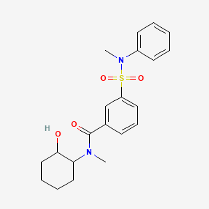 molecular formula C21H26N2O4S B5279829 N-(2-hydroxycyclohexyl)-N-methyl-3-{[methyl(phenyl)amino]sulfonyl}benzamide 