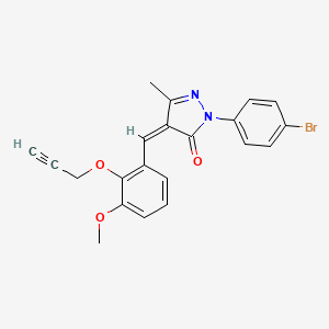 (4Z)-2-(4-bromophenyl)-4-[(3-methoxy-2-prop-2-ynoxyphenyl)methylidene]-5-methylpyrazol-3-one