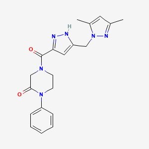 4-({5-[(3,5-dimethyl-1H-pyrazol-1-yl)methyl]-1H-pyrazol-3-yl}carbonyl)-1-phenylpiperazin-2-one