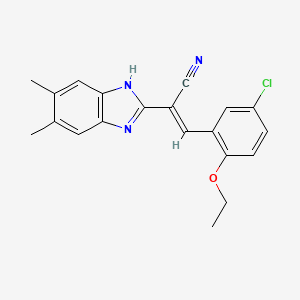 (2E)-3-(5-chloro-2-ethoxyphenyl)-2-(5,6-dimethyl-1H-benzimidazol-2-yl)prop-2-enenitrile