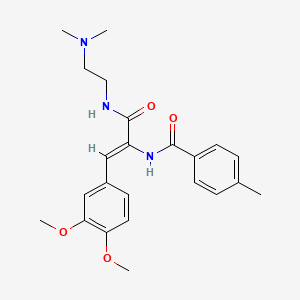 molecular formula C23H29N3O4 B5279907 N-[2-(3,4-dimethoxyphenyl)-1-({[2-(dimethylamino)ethyl]amino}carbonyl)vinyl]-4-methylbenzamide 