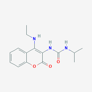 molecular formula C15H19N3O3 B5279913 1-[4-(Ethylamino)-2-oxo-2H-chromen-3-YL]-3-(propan-2-YL)urea 