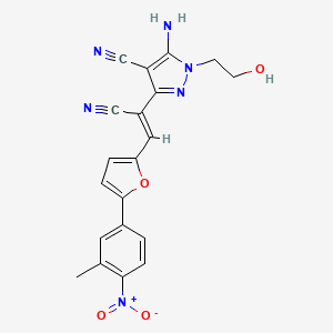 5-amino-3-[(Z)-1-cyano-2-[5-(3-methyl-4-nitrophenyl)furan-2-yl]ethenyl]-1-(2-hydroxyethyl)pyrazole-4-carbonitrile