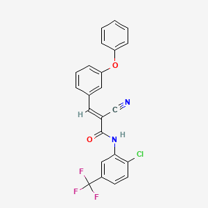 molecular formula C23H14ClF3N2O2 B5279927 (E)-N~1~-[2-CHLORO-5-(TRIFLUOROMETHYL)PHENYL]-2-CYANO-3-(3-PHENOXYPHENYL)-2-PROPENAMIDE 