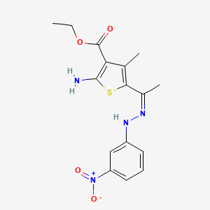 ethyl 2-amino-4-methyl-5-[(Z)-C-methyl-N-(3-nitroanilino)carbonimidoyl]thiophene-3-carboxylate