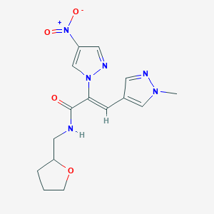 molecular formula C15H18N6O4 B5279938 (Z)-3-(1-METHYL-1H-PYRAZOL-4-YL)-2-(4-NITRO-1H-PYRAZOL-1-YL)-N-(TETRAHYDRO-2-FURANYLMETHYL)-2-PROPENAMIDE 