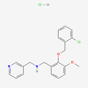 molecular formula C21H22Cl2N2O2 B5279945 N-[[2-[(2-chlorophenyl)methoxy]-3-methoxyphenyl]methyl]-1-pyridin-3-ylmethanamine;hydrochloride 