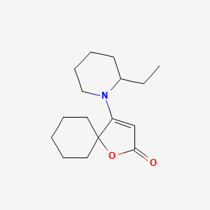 molecular formula C16H25NO2 B5279953 4-(2-ETHYLPIPERIDINO)-1-OXASPIRO[4.5]DEC-3-EN-2-ONE 