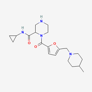 N-cyclopropyl-1-{5-[(4-methyl-1-piperidinyl)methyl]-2-furoyl}-2-piperazinecarboxamide