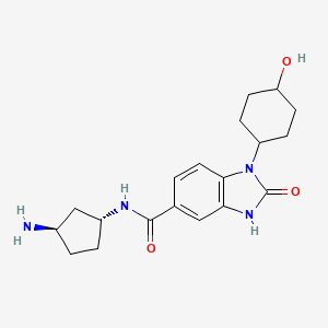 N-[(1R,3R)-3-aminocyclopentyl]-1-(4-hydroxycyclohexyl)-2-oxo-3H-benzimidazole-5-carboxamide