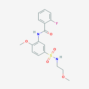 2-fluoro-N-(2-methoxy-5-{[(2-methoxyethyl)amino]sulfonyl}phenyl)benzamide