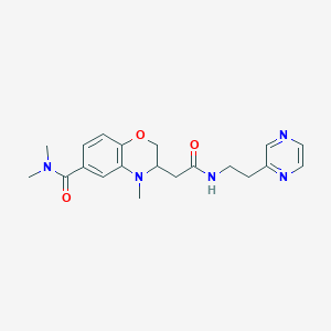 N,N,4-trimethyl-3-{2-oxo-2-[(2-pyrazin-2-ylethyl)amino]ethyl}-3,4-dihydro-2H-1,4-benzoxazine-6-carboxamide