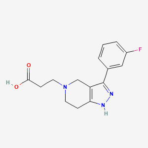 3-[3-(3-Fluorophenyl)-1,4,6,7-tetrahydropyrazolo[4,3-c]pyridin-5-yl]propanoic acid