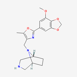 molecular formula C19H23N3O4 B5280004 rel-(1R,5S)-8-{[2-(7-methoxy-1,3-benzodioxol-5-yl)-5-methyl-1,3-oxazol-4-yl]methyl}-3,8-diazabicyclo[3.2.1]octane hydrochloride 