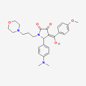 molecular formula C27H33N3O5 B5280016 5-[4-(dimethylamino)phenyl]-3-hydroxy-4-(4-methoxybenzoyl)-1-[3-(4-morpholinyl)propyl]-1,5-dihydro-2H-pyrrol-2-one 