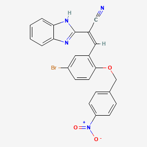 (2Z)-2-(1H-benzimidazol-2-yl)-3-{5-bromo-2-[(4-nitrobenzyl)oxy]phenyl}prop-2-enenitrile