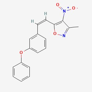 3-methyl-4-nitro-5-[(Z)-2-(3-phenoxyphenyl)ethenyl]-1,2-oxazole