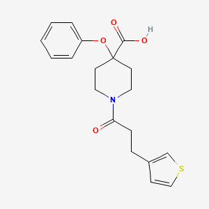 4-phenoxy-1-[3-(3-thienyl)propanoyl]piperidine-4-carboxylic acid