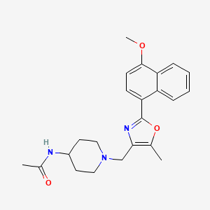 molecular formula C23H27N3O3 B5280087 N-(1-{[2-(4-methoxy-1-naphthyl)-5-methyl-1,3-oxazol-4-yl]methyl}piperidin-4-yl)acetamide 