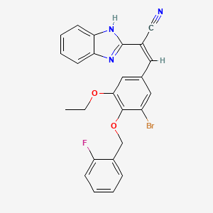 (Z)-2-(1H-benzimidazol-2-yl)-3-[3-bromo-5-ethoxy-4-[(2-fluorophenyl)methoxy]phenyl]prop-2-enenitrile