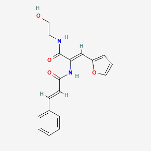 molecular formula C18H18N2O4 B5280126 2-(cinnamoylamino)-3-(2-furyl)-N-(2-hydroxyethyl)acrylamide 