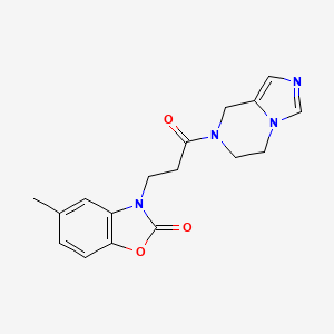 molecular formula C17H18N4O3 B5280127 3-[3-(5,6-dihydroimidazo[1,5-a]pyrazin-7(8H)-yl)-3-oxopropyl]-5-methyl-1,3-benzoxazol-2(3H)-one 