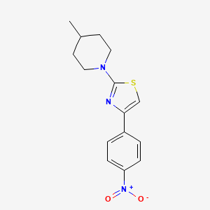 molecular formula C15H17N3O2S B5280141 4-methyl-1-[4-(4-nitrophenyl)-1,3-thiazol-2-yl]piperidine 