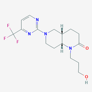 molecular formula C16H21F3N4O2 B5280151 (4aS*,8aR*)-1-(3-hydroxypropyl)-6-[4-(trifluoromethyl)pyrimidin-2-yl]octahydro-1,6-naphthyridin-2(1H)-one 