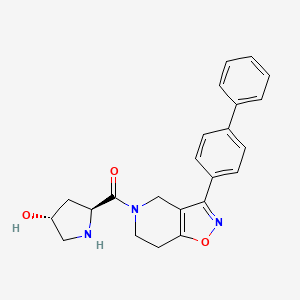 molecular formula C23H23N3O3 B5280174 (3R,5S)-5-[(3-biphenyl-4-yl-6,7-dihydroisoxazolo[4,5-c]pyridin-5(4H)-yl)carbonyl]pyrrolidin-3-ol 