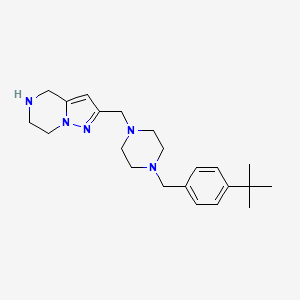 molecular formula C22H33N5 B5280240 2-{[4-(4-tert-butylbenzyl)-1-piperazinyl]methyl}-4,5,6,7-tetrahydropyrazolo[1,5-a]pyrazine dihydrochloride 