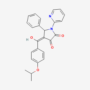 molecular formula C25H22N2O4 B5280253 3-hydroxy-5-phenyl-4-[4-(propan-2-yloxy)benzoyl]-1-(pyridin-2-yl)-2,5-dihydro-1H-pyrrol-2-one 