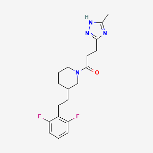 3-[2-(2,6-difluorophenyl)ethyl]-1-[3-(5-methyl-1H-1,2,4-triazol-3-yl)propanoyl]piperidine